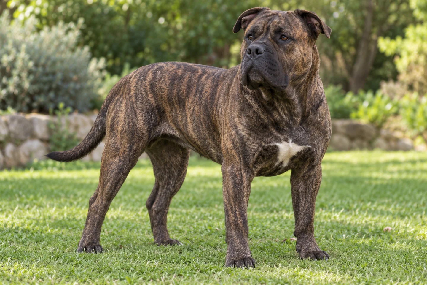 Majorca Mastiff adult standing naturally outdoors, with breed-specific coat and natural anatomy