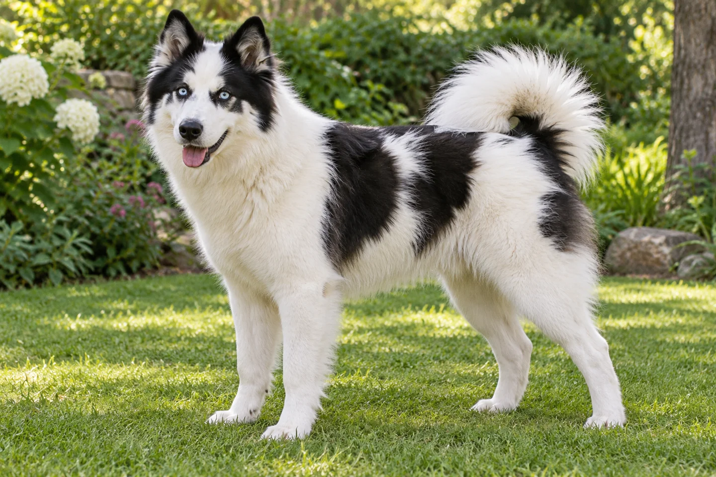 Yakutian Laika adult standing in a quiet outdoor setting, showing the selected breed type